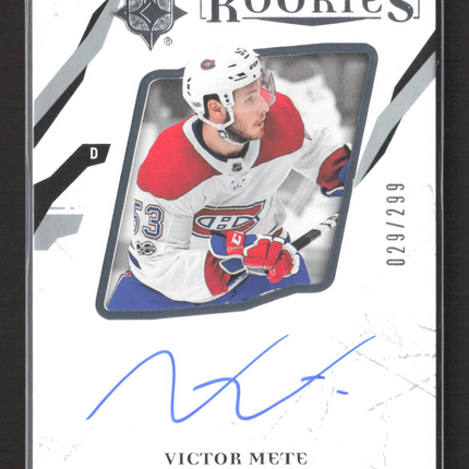 2018 Upper Deck Ultimate Collection Rookies Victor Mete #82 029/299 Auto