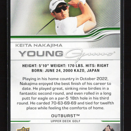 2026 Upper Deck Golf Young Guns Outburst Keita Nakajima #107
