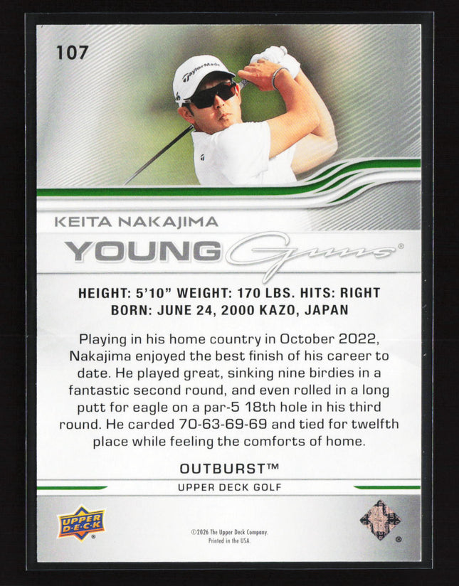 2026 Upper Deck Golf Young Guns Outburst Keita Nakajima #107