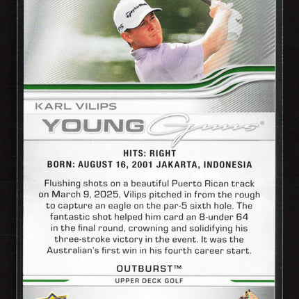 2026 Upper Deck Golf Young Guns Outburst Karl Vilips #108 Young Guns