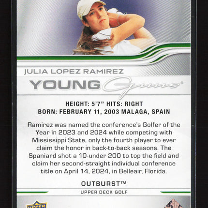 2026 Upper Deck Golf Young Guns Julia Lopez Ramirez #109 Outburst