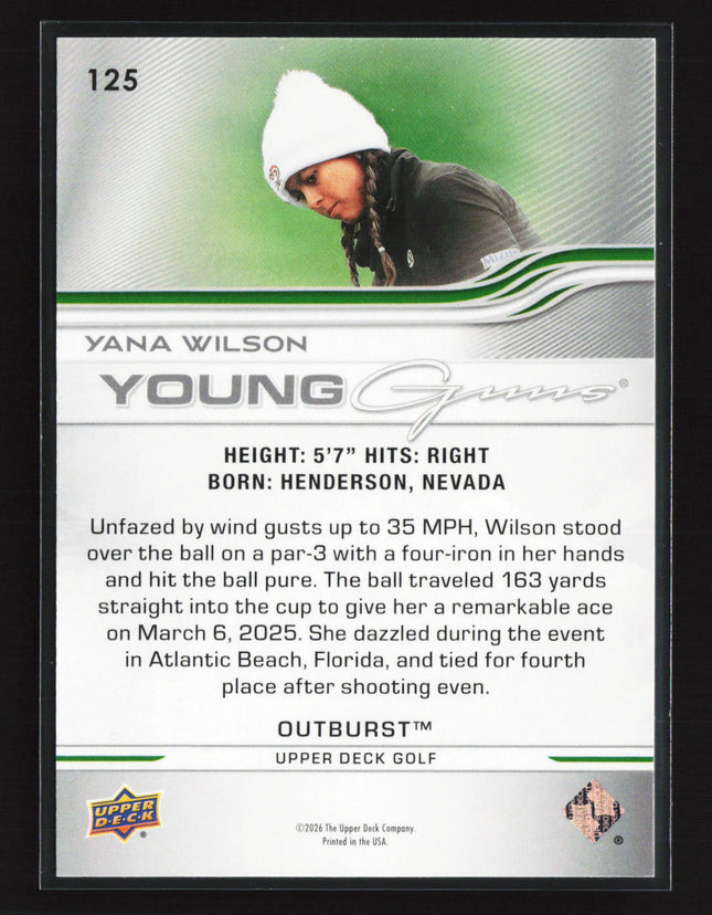 2026 Upper Deck Golf Young Guns Outburst Yana Wilson #125 Young Guns