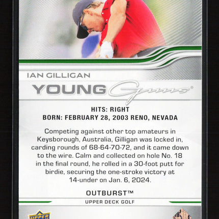 2026 Upper Deck Golf Young Guns Outburst Ian Gilligan #126
