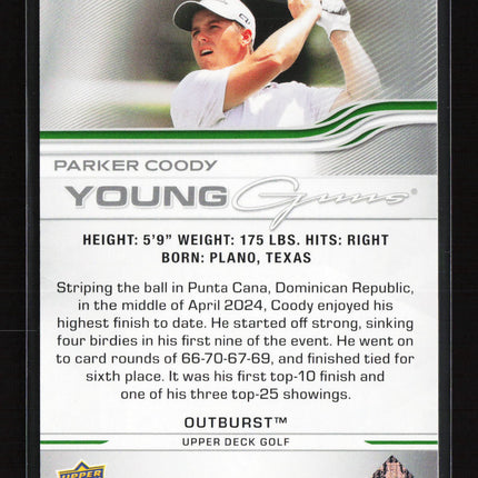 2026 Upper Deck Golf Young Guns Outburst Parker Coody #128
