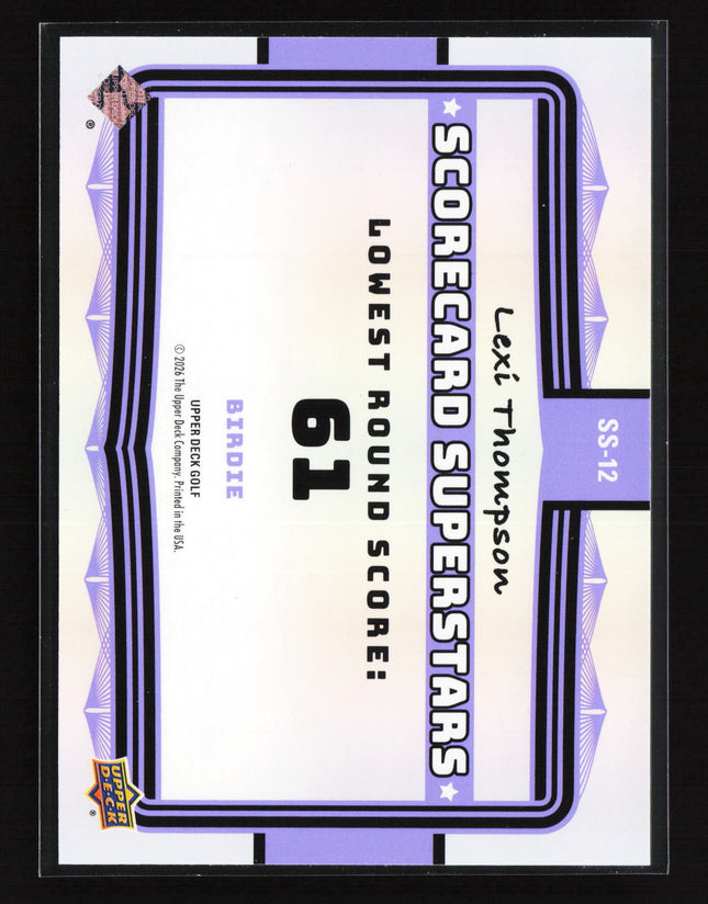 2026 Upper Deck Golf Scorecard Superstars Lexi Thompson #SS-12 Birdie 028/100