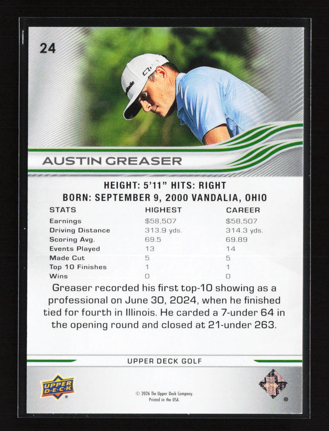 2026 Upper Deck Golf UD Exclusives Austin Greaser #24 061/100