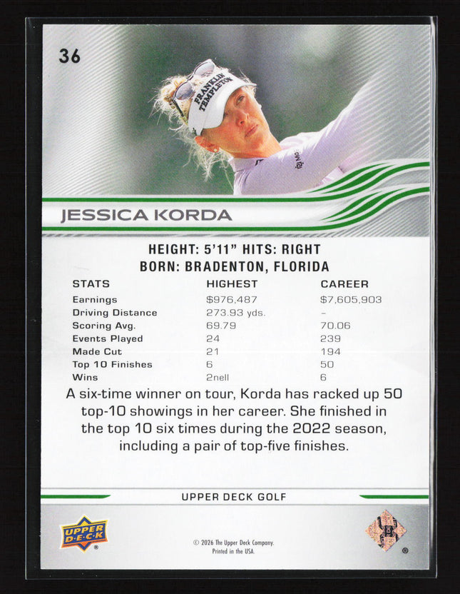 2026 Upper Deck Golf UD Exclusives Jessica Korda #36 081/100