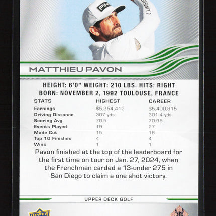 2026 Upper Deck Golf UD Exclusives Matthieu Pavon #39 068/100
