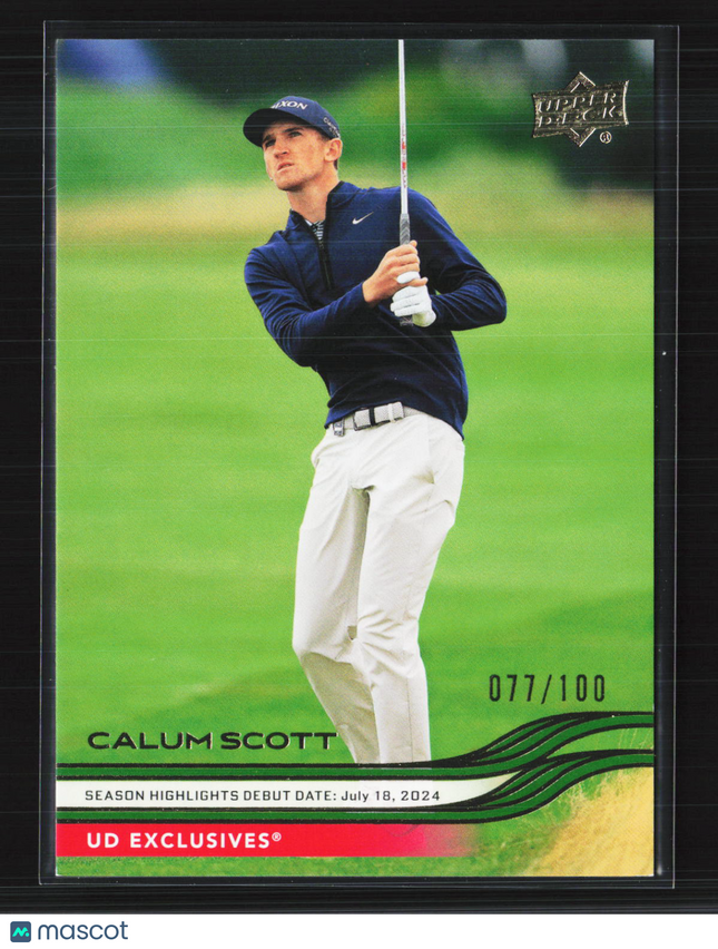 2026 Upper Deck Golf UD Exclusives Calum Scott #100 077/100