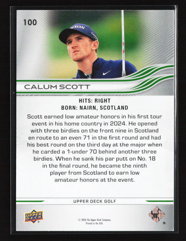 2026 Upper Deck Golf UD Exclusives Calum Scott #100 077/100