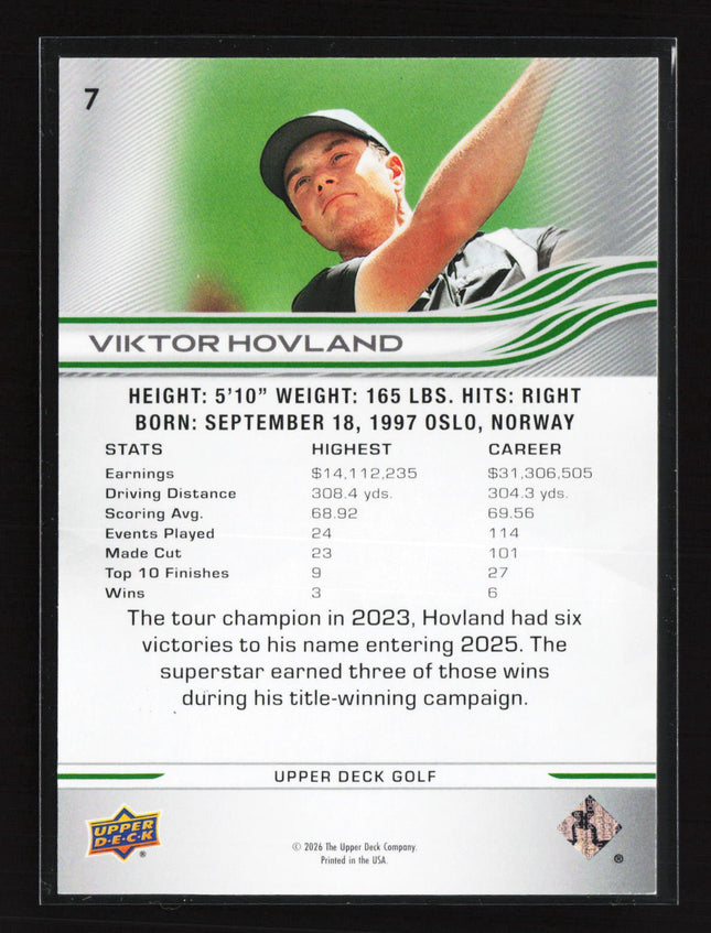 2026 Upper Deck Golf Deluxe Viktor Hovland #7 126/250