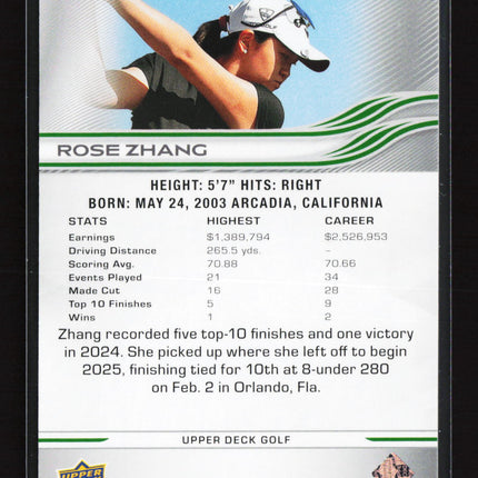 2026 Upper Deck Golf Deluxe Rose Zhang #13 117/250