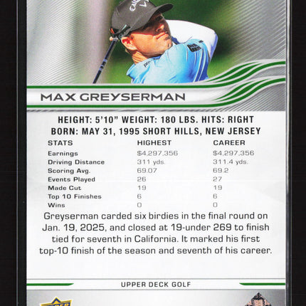 2026 Upper Deck Golf Deluxe Max Greyserman #29 205/250