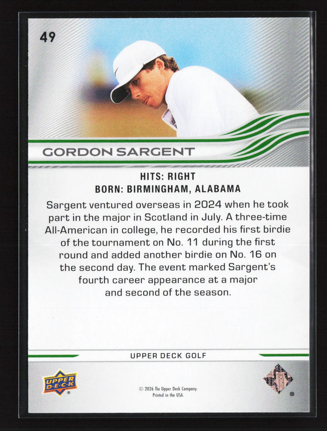 2026 Upper Deck Golf Deluxe Gordon Sargent #49 083/250