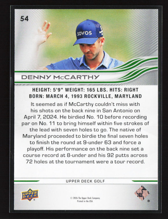 2026 Upper Deck Golf Deluxe Denny McCarthy #54 064/250