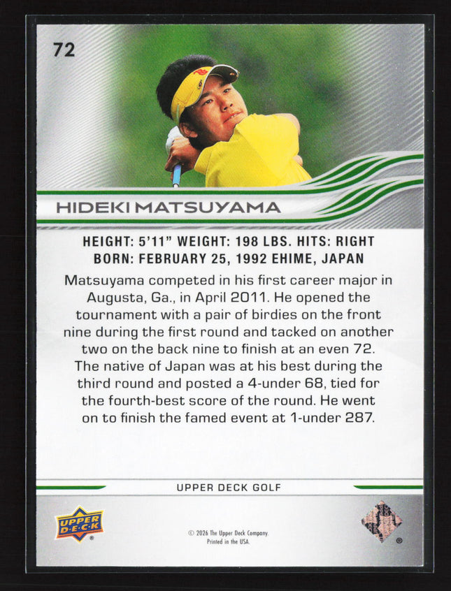 2026 Upper Deck Golf Deluxe Hideki Matsuyama #72 058/250