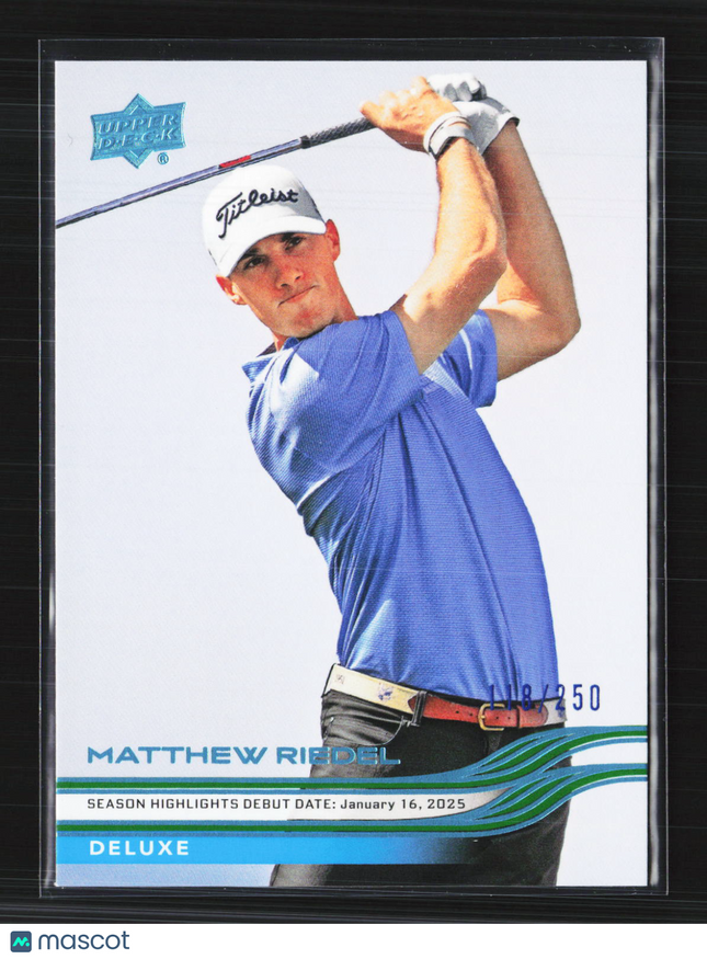 2026 Upper Deck Golf Deluxe Matthew Riedel #86