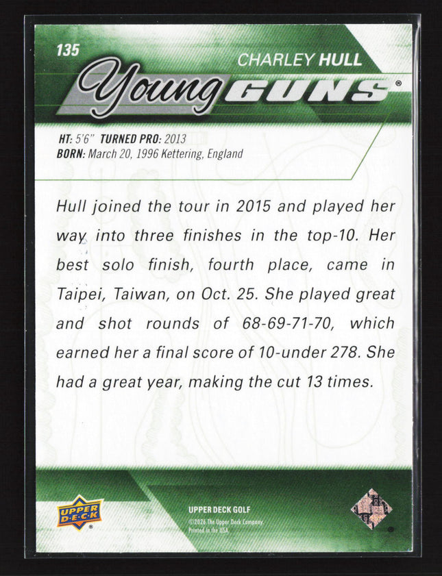 2026 Upper Deck Golf Young Guns Deluxe Charley Hull #135 054/250