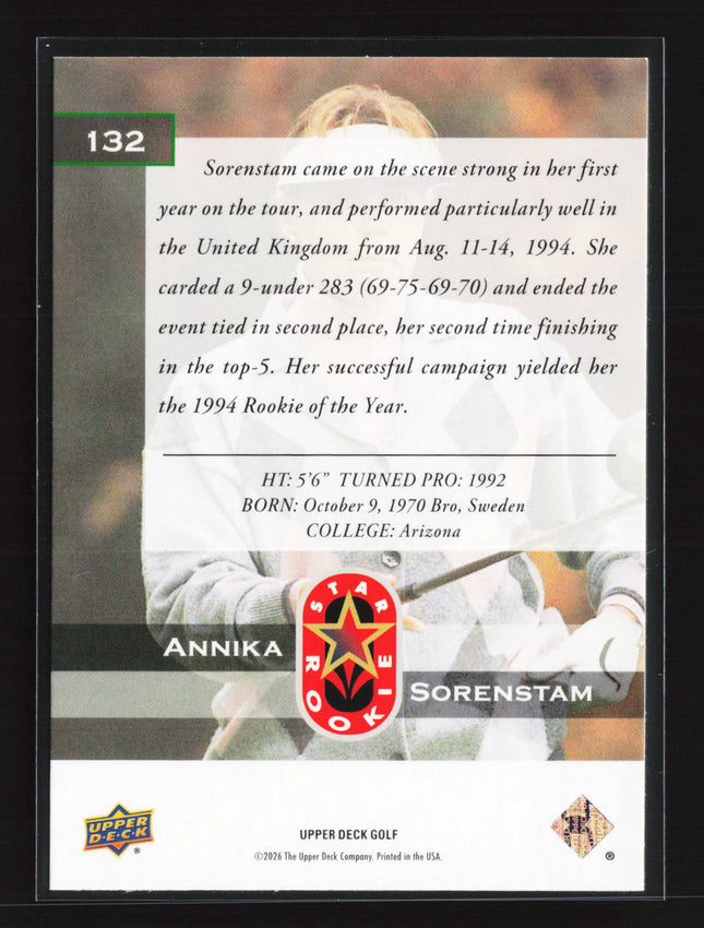 2026 Upper Deck Golf Annika Sorenstam #132