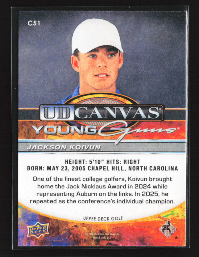 2026 Upper Deck UD Canvas Young Guns Jackson Koivun #C51
