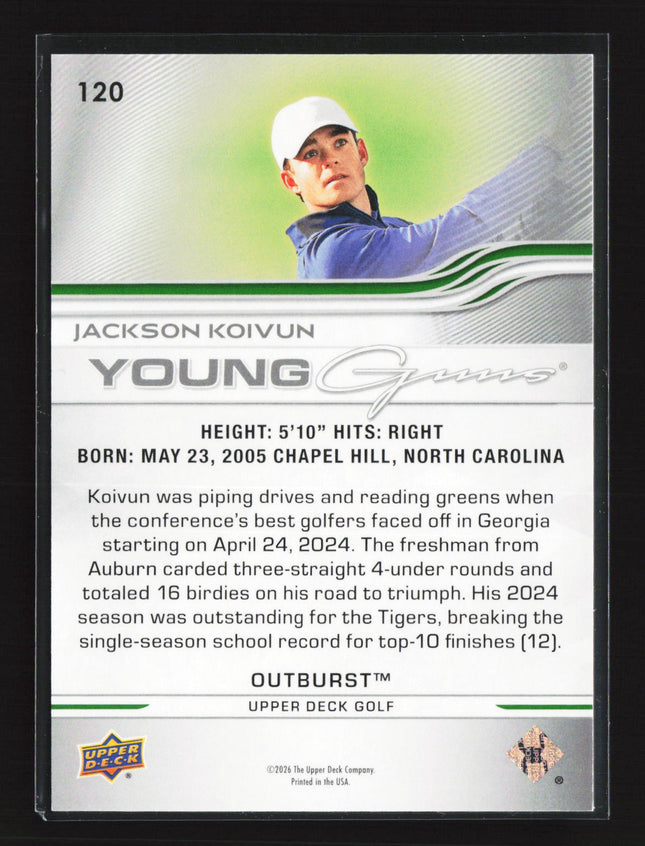 2026 Upper Deck Golf Young Guns Jackson Koivun #120 Outburst