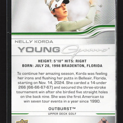 2026 Upper Deck Golf Young Guns Outburst Nelly Korda #101 Silver