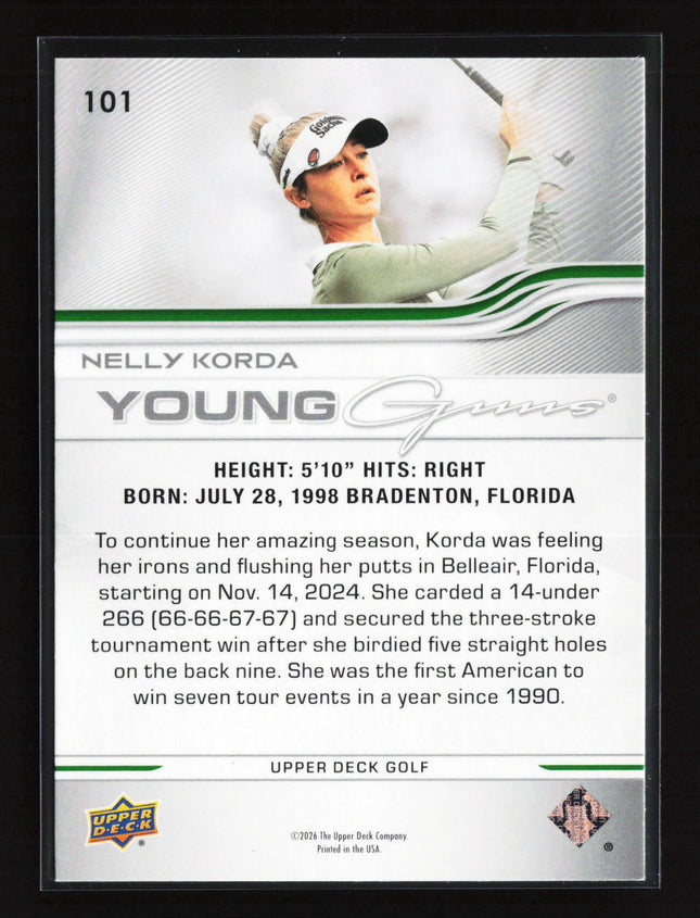 2026 Upper Deck Golf Young Guns Nelly Korda #101