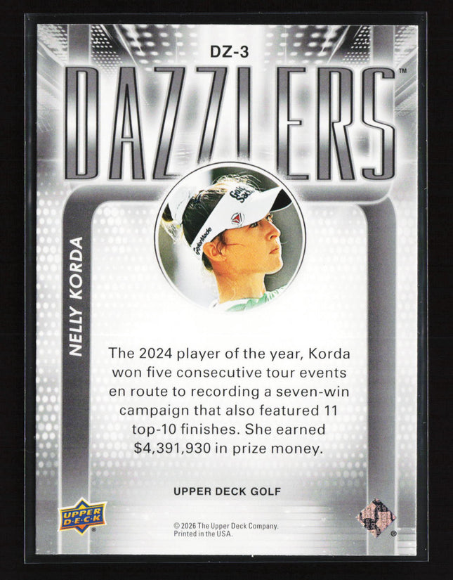 2026 Upper Deck Golf Dazzlers Nelly Korda #DZ-3 Blue