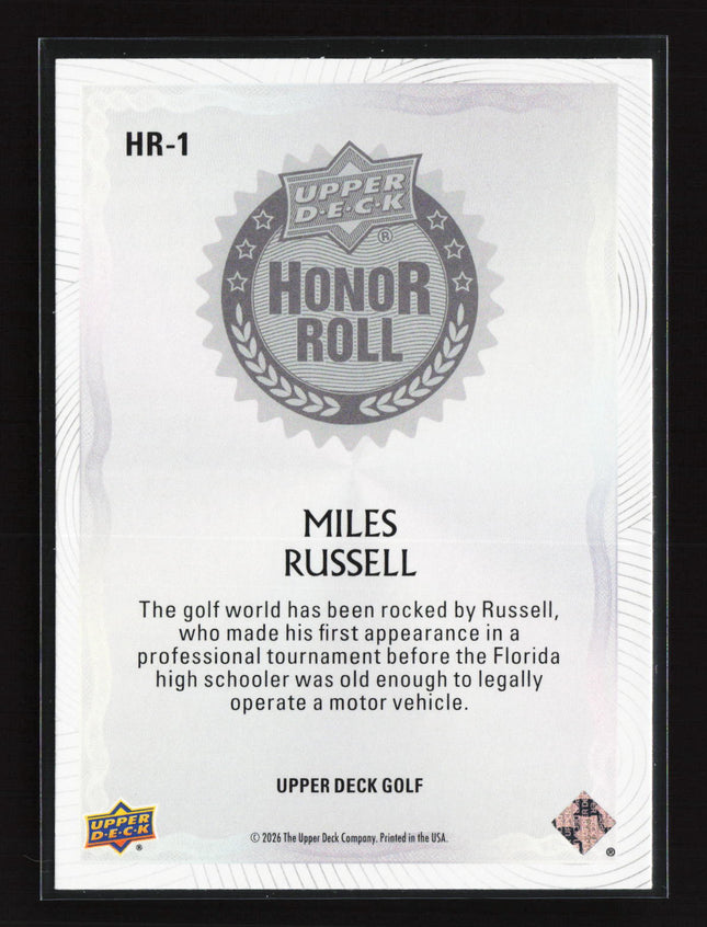 2026 Upper Deck Honor Roll Golf Miles Russell #HR-1