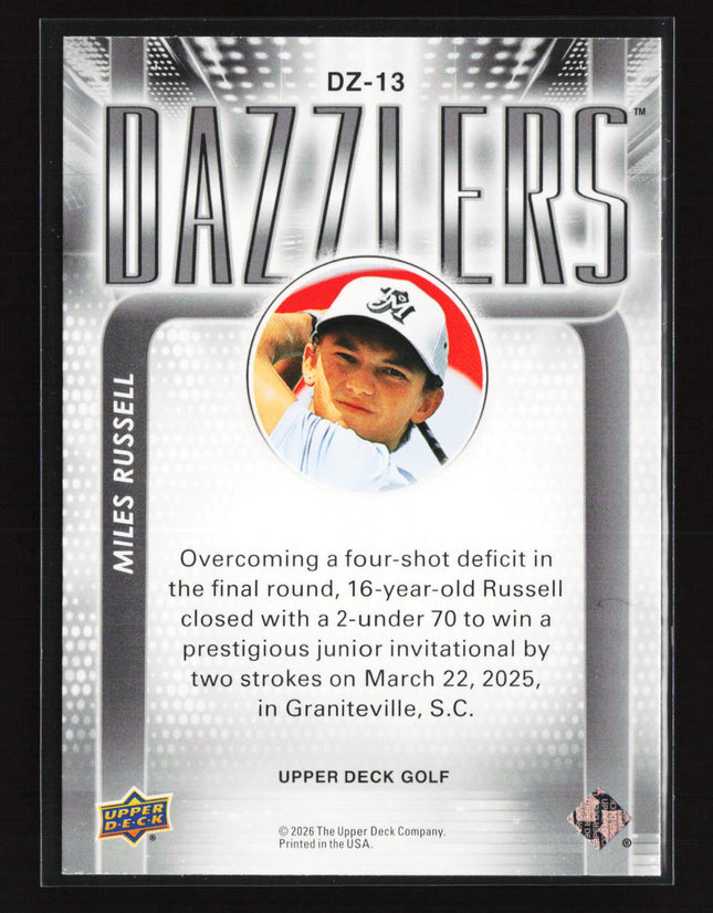 2026 Upper Deck Golf Dazzlers Miles Russell #DZ-13 Blue