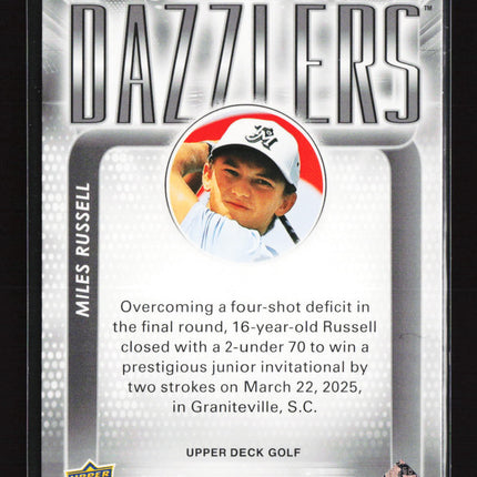 2026 Upper Deck Golf Dazzlers Miles Russell #DZ-13 Blue