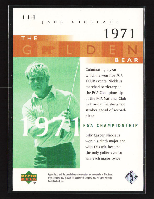 2001 Upper Deck The Golden Bear Jack Nicklaus #114 06/25