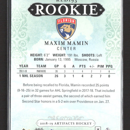 2018 Upper Deck Artifacts Hockey Maxim Mamin #RED193 366/799
