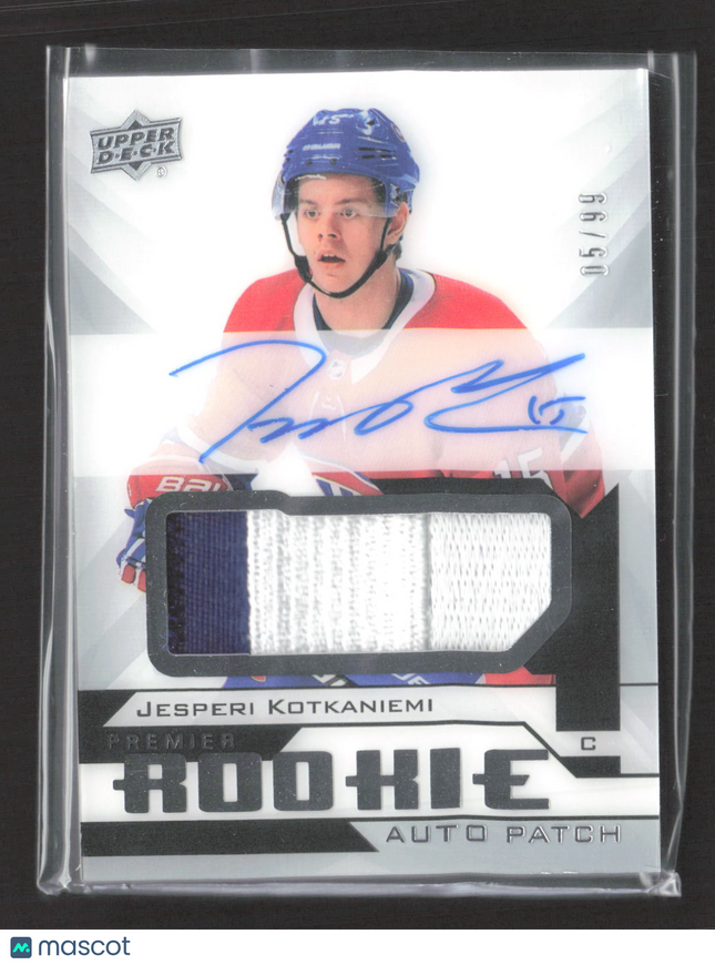 2019 Upper Deck Premier Jesperi Kotkaniemi #AR-JK 05/99 Auto Patch