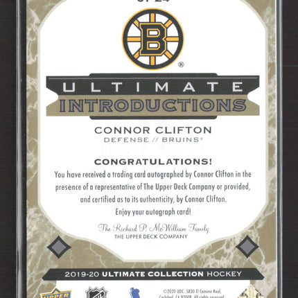 2020 Upper Deck Ultimate Introductions Connor Clifton #UI-24 Auto