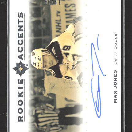 2020 Upper Deck Ultimate Collection Rookie Accents Max Jones #RA-MJ Auto /99