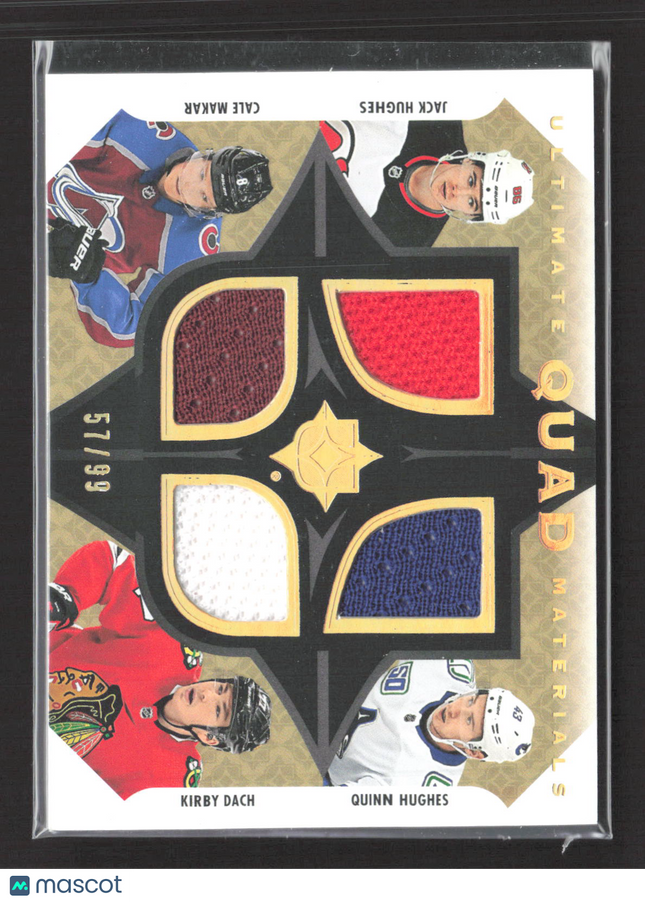 2020 Ultimate Kirby Dach Cale Makar Quinn Hughes Jack Hughes /99 Patch