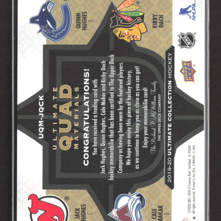 2020 Ultimate Kirby Dach Cale Makar Quinn Hughes Jack Hughes /99 Patch