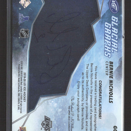 2019 Upper Deck Ice Glacial Graphs Bernie Nicholls #GG-BN Auto