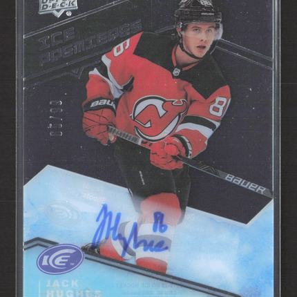 2019 Upper Deck Ice Ice Premieres Jack Hughes #IPA-JH Auto /99 Rc