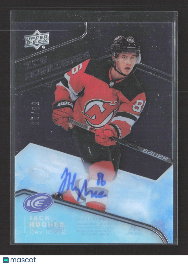 2019 Upper Deck Ice Ice Premieres Jack Hughes #IPA-JH Auto /99 Rc