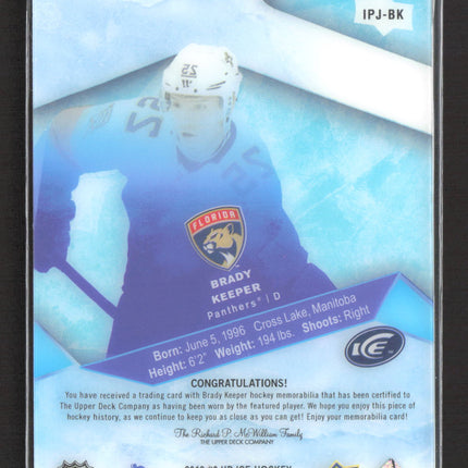 2020 Upper Deck Ice Ice Premieres Brady Keeper #IPJ-BK Jersey Patch