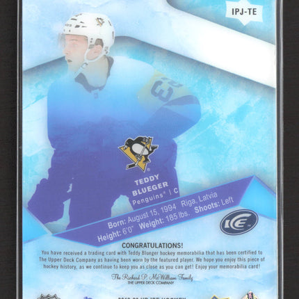 2020 Upper Deck Ice Ice Premieres Teddy Blueger #IPJ-TE Jersey Patch
