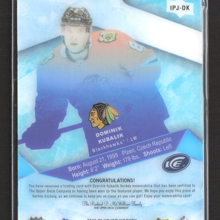 2020 Upper Deck Ice Ice Premieres Dominik Kubalik #IPJ-DK Memorabilia