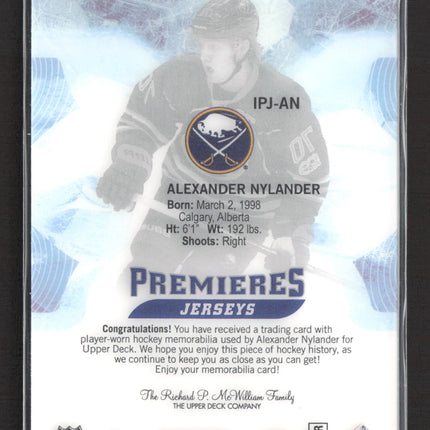 2018 Upper Deck Ice Ice Premieres Jerseys Alexander Nylander #IPJ-AN Jersey