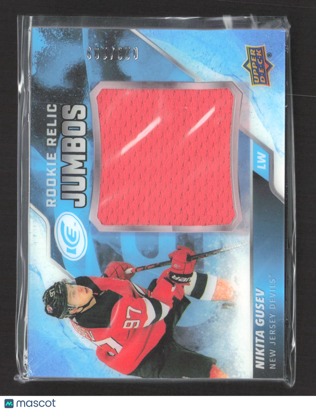 2020 Upper Deck Ice Rookie Relic Jumbos Nikita Gusev #RRJ-NG Jumbo Jersey /199