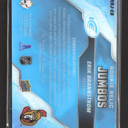 2020 Upper Deck Ice Rookie Relic Erik Brannstrom #RRJ-EB Jumbo Jersey /199