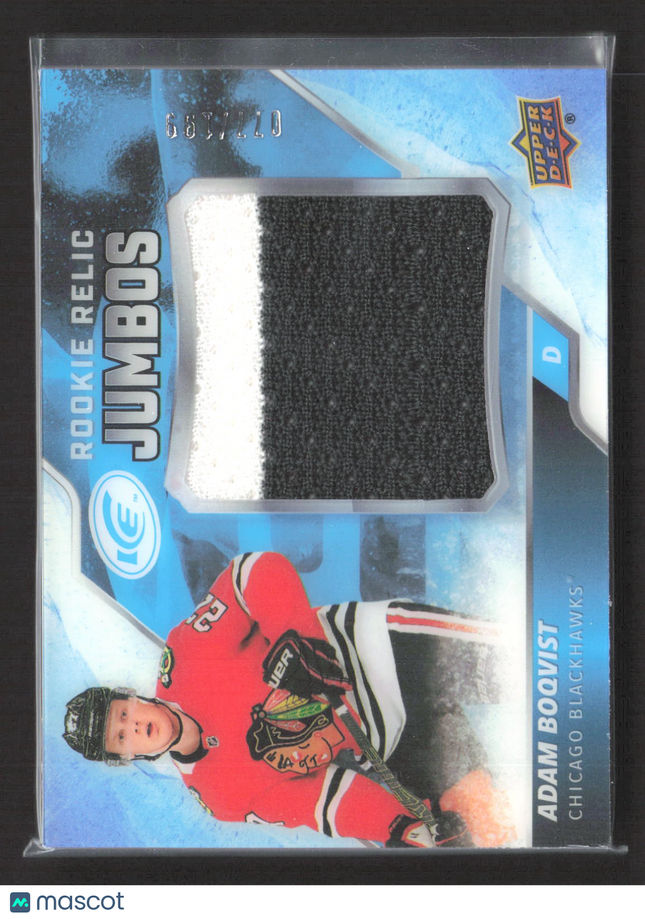 2020 Upper Deck Ice Rookie Relic Jumbos Adam Boqvist #RRJ-AB Patch /199