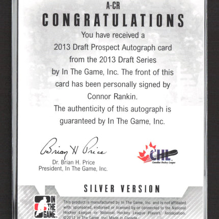 2013 In The Game Draft Prospect Autograph Connor Rankin #A-CR Silver Version