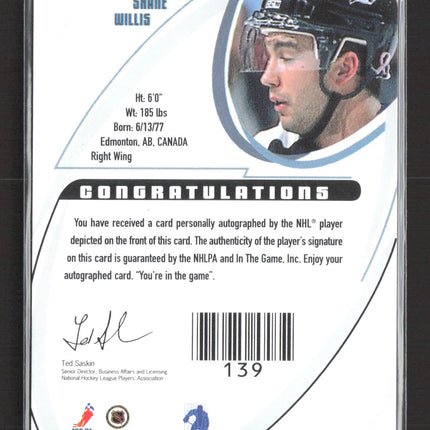 2003 In The Game Signature Series Shane Willis #151 Auto